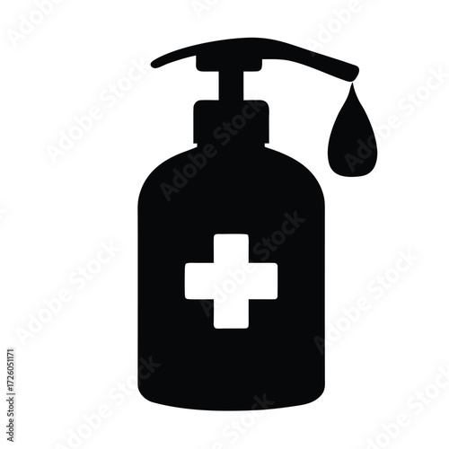 Hand sanitizer bottle illustration for hygiene and health care to prevent virus spread design