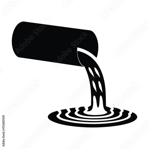 Pollution waste water discharge from pipe vector illustration concept for environment theme design