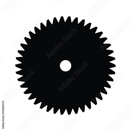 Isolated black gear cogwheel vector illustration for mechanical engineering and design projects