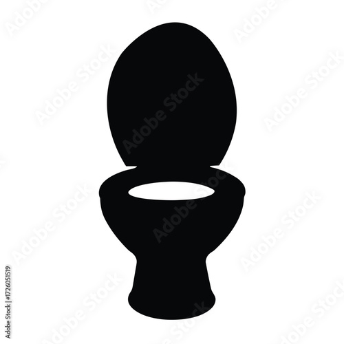 Toilet bowl vector graphic for bathroom design and plumbing needs open lid silhouette restroom icon