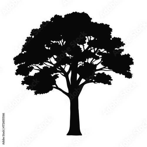 Download black tree silhouette vector illustration for free nature design and artwork needs