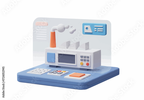 Medical infusion pump vector illustration for healthcare technology