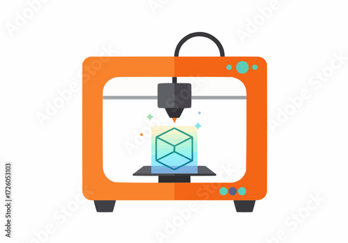 Modern 3d printer creating a geometric shape with precision and innovation