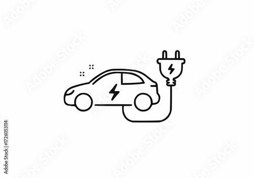 Electric vehicle charging icon vector illustration scalable modern energy concept