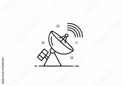 Satellite dish vector illustration for communication and technology concepts