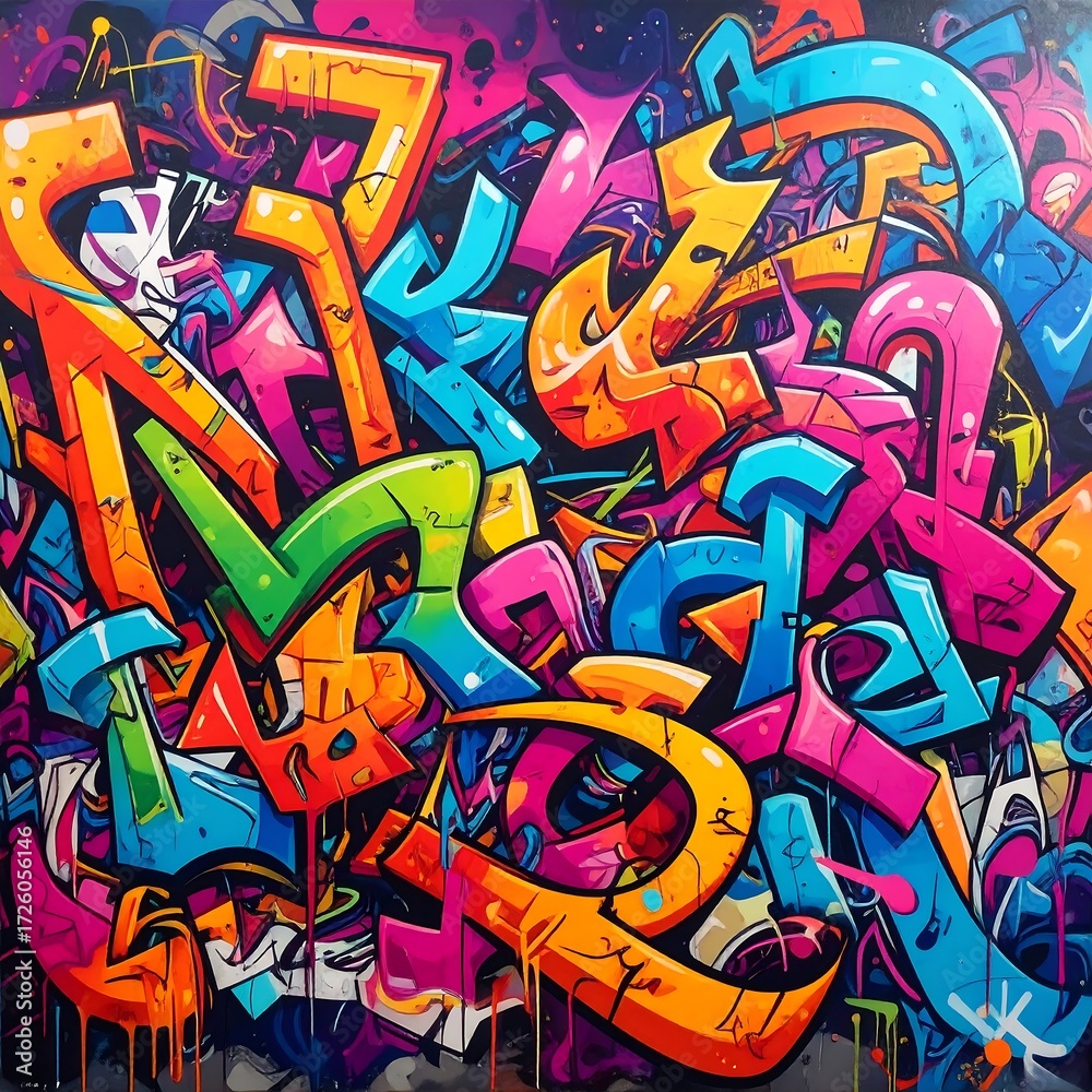 Fototapeta premium Vibrant street art mural