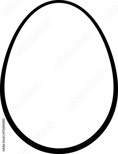 black outline of an egg, vector black outline egg icon