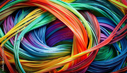 Abstract Interwoven Colorful Strands