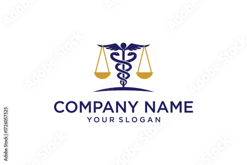 Legal and medical symbols logo design vector