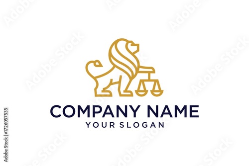 Lion law abstract logo luxury design for your company.