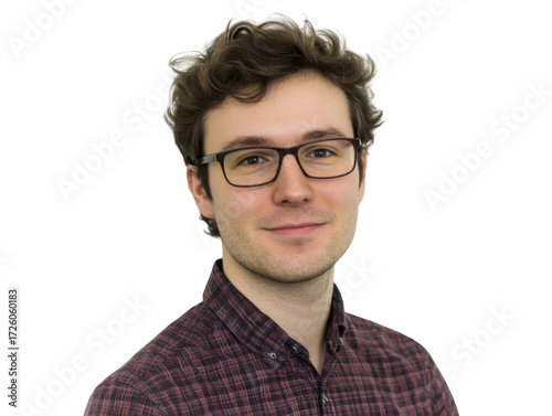 Portrait of a Young Man with Glasses PNG

