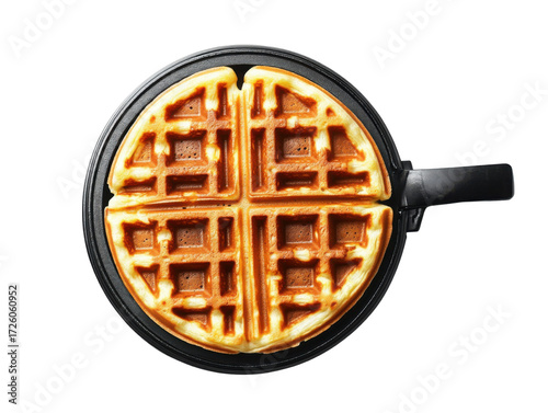 Golden Crispy Waffles Freshly Made in Waffle Maker