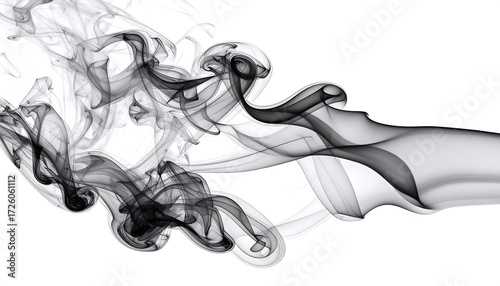 Abstract smoke patterns against white background