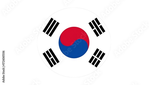 South Korean flag.  Simple, national emblem
