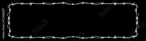 Long barbed wire frame vector design 