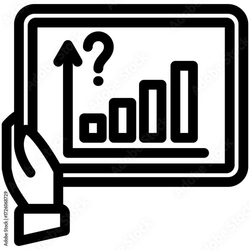 Prediction Icon, Mini Illustration Relate To Capital Market, Market Research. Use For Modern Concept, Ui, Ux Web And App Development.