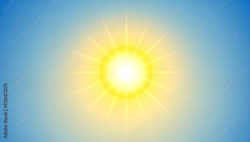 Obraz premium Vivid sun graphic on a gradient sky