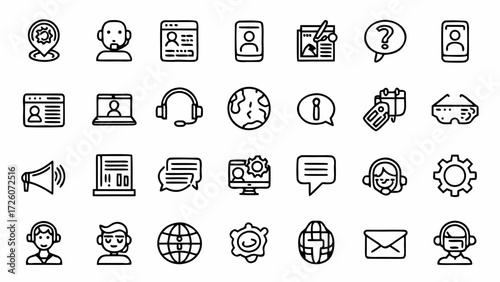 Customer service support communication call center contact us helpdesk assistance icon creatd and generated with generative ai on transparent background