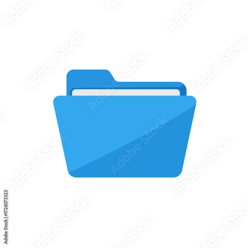 A blue folder icon with a tab representing file storage