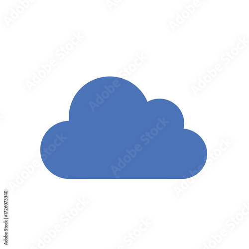 A blue cloud shape with rounded edges on a white background