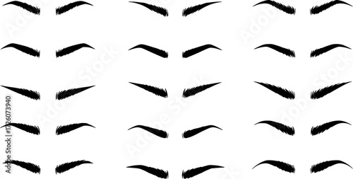 Set of eyebrow shape vector
