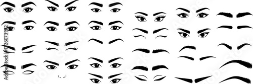 Set of eyebrow shape vector
