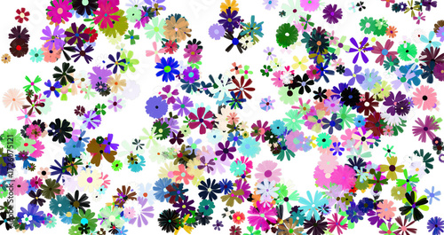 Vibrant Colorful Flower Burst Pattern On Transparent Background