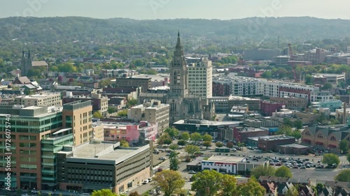 Wallpaper Mural An aerial view of the cityscape of stamford, connecticut on a sunny day Torontodigital.ca