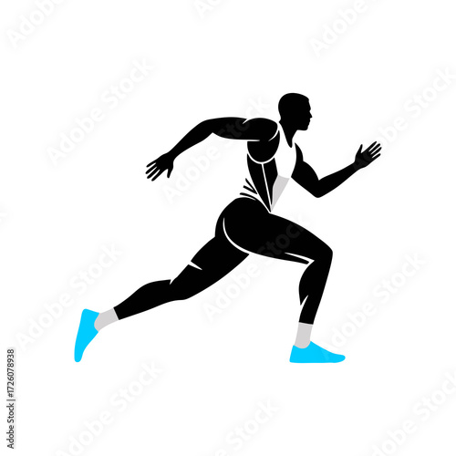 A runner is running on the track.