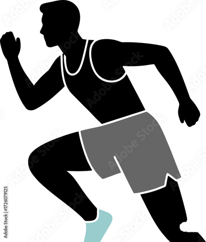 A runner is running on the track.