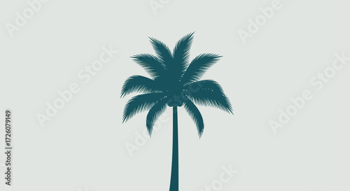 Silhouette of a palm tree against a light background.