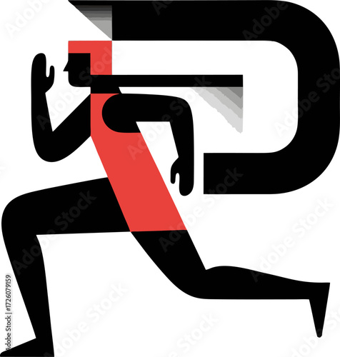 A runner is running on the track.