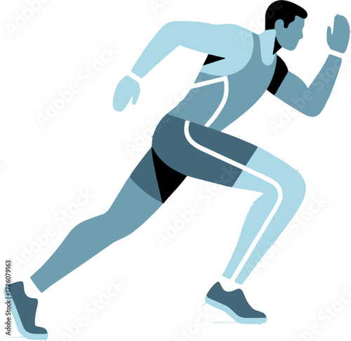 A runner is running on the track.
