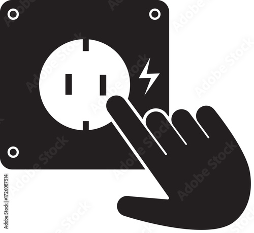 Danger of electric shock, safety warning icon