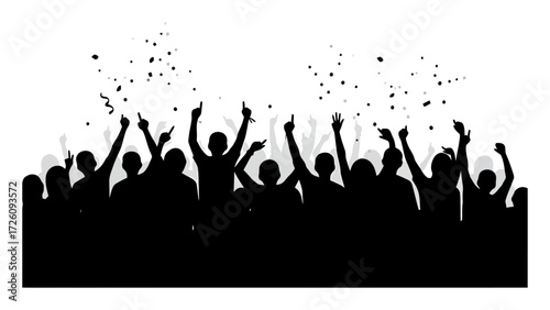 Music Festival Crowd Vector - Minimalist Design