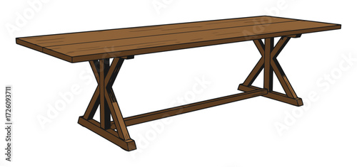 Minimalist Vector Dining Table Illustration