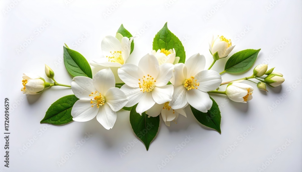 Obraz premium Cluster of Jasmine Flowers on white background