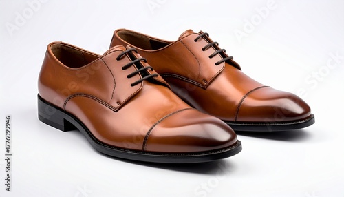 Wallpaper Mural Elegant Brown Leather Oxford Shoes for Men, Classic Footwear Torontodigital.ca