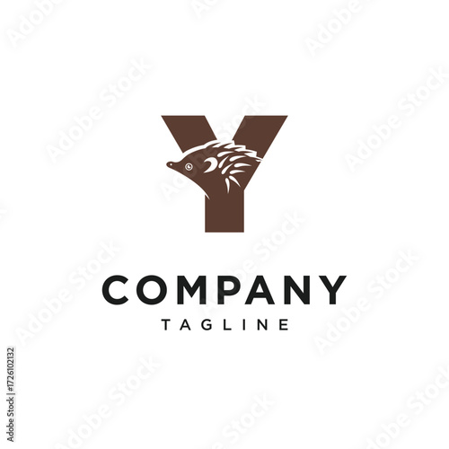 Letter Y Echidna Logo Icon Vector
