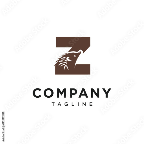 Letter Z Echidna Logo Icon Vector