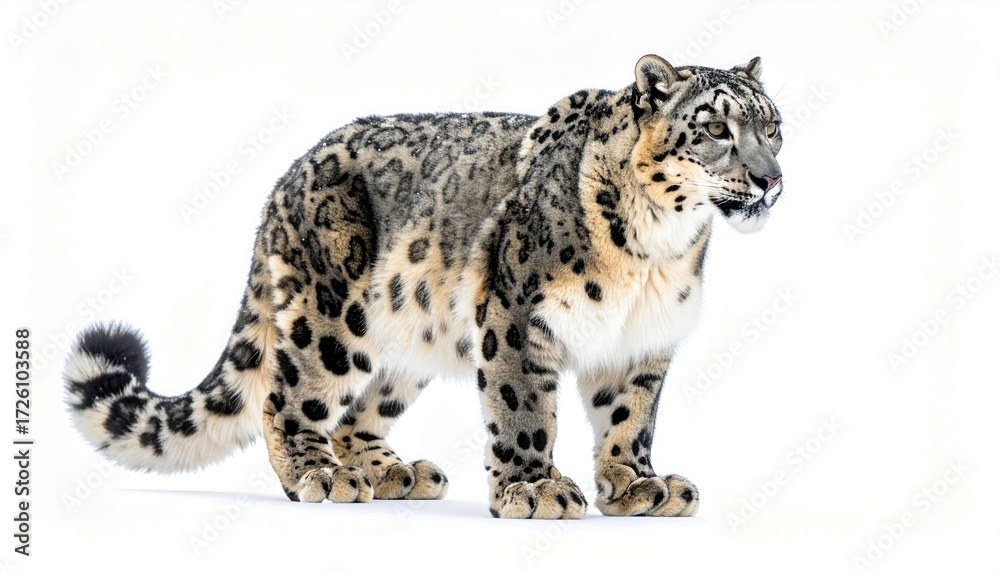 Fototapeta premium snow leopard isolated on white background
