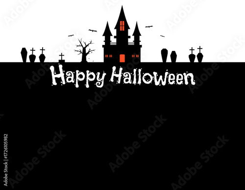 秋の素材　ハロウィンのフレーム枠　文字