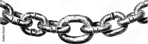 Detailed metal chain sketch - vintage hand drawn etching for retro design