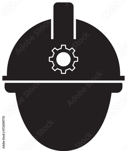 Engineering Safety Helmet with Cogwheel Symbol