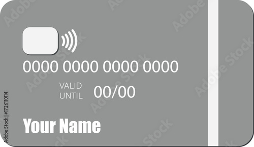 Fotografie Contactless credit card with placeholder information