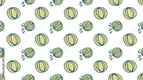 Playful Hand-Drawn Melon Fruit Seamless Pattern