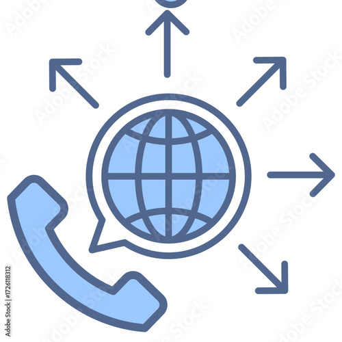 Global Communication Blue Icon