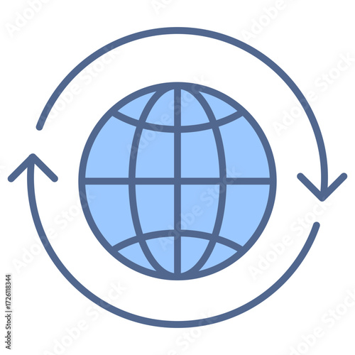 Globalization Blue Icon