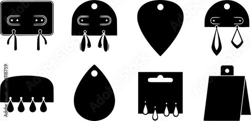 Earring display card, Earring card silhouette, Earring display card silhouette, Earring card