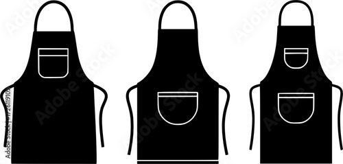 Cooking apron, Cooking apron silhouette, Apron silhouette, Kitchen aprons, Kitchen aprons silhouette, Chef apron